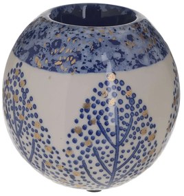 Κηροπήγιο 3-70-635-0019 Κεραμικό Blue-White 10,5Χ10,5 Inart Ceramic