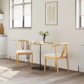 vidaXL Καρέκλα τραπεζαρίας 2 pcs Φυσικό και Ανοιχτό