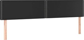 vidaXL Κρεβάτι Boxspring με Στρώμα Μαύρο 120x190εκ.από Συνθετικό Δέρμα