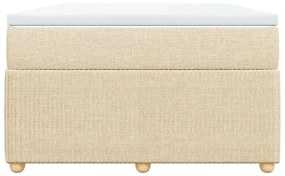 vidaXL Κρεβάτι Boxspring με Στρώμα Κρεμ 120x190 εκ. Υφασμάτινο