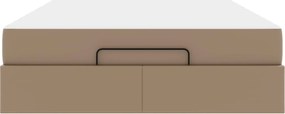 vidaXL Σκελετός κρεβατιού με στρώμα Άλλο 2 pcs Ώχρα PVC