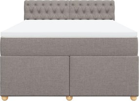 vidaXL Κρεβάτι Boxspring με Στρώμα Taupe 140x200 εκ. Υφασμάτινο