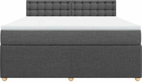 vidaXL Κρεβάτι Boxspring με Στρώμα Σκούρο Γκρι 180x200 εκ Υφασμάτιν