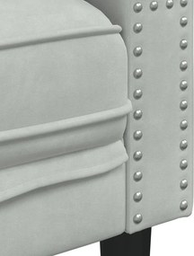vidaXL Πολυθρόνα Chesterfield Ανοιχτό Γκρι Βελούδινη
