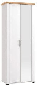 Hallway Cabinet Valencia P2OG White - Artisan Oak - White Matt 75x41x194.5 cm