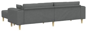 vidaXL Καναπές με μαξιλάρι 3 pcs Σκούρο Γκρι ύφασμα
