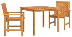 vidaXL Σέτ φαγητού για κήπο 3 pcs Καφέ 90 x 90 x 74 cm