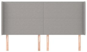 Κεφαλάρι με Πτερύγια Ανοιχτό Γκρι 203x16x118/128 εκ. Υφασμάτινο 3119322