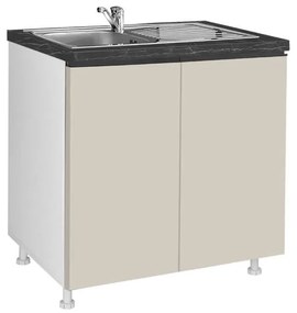 Floor Kitchen Sink Cabinet LINA D80S Μπέζ