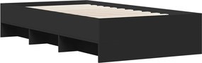 vidaXL Πλαίσιο Κρεβατιού Μαύρο 100x200 εκ. Επεξεργ. Ξύλο