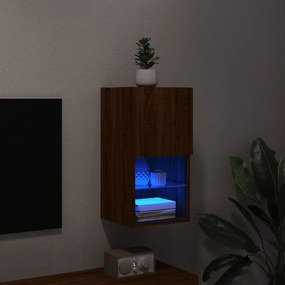 vidaXL Έπιπλο Τηλεόρασης με LED Καφέ Δρυς 30,5x30x60 εκ.