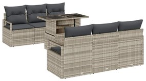 vidaXL Σετ Καναπέ Κήπου 7 pcs Ανοιχτό γκρι 100 x 55 x 73 εκ