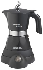 Ηλεκτρική καφετιέρα Ariete MOKA AROMA 1358/11, 400W, 4 φλιτζάνια, Ασύρματο, περιστρεφόμενη βάση 360 μοιρών, Μαύρο