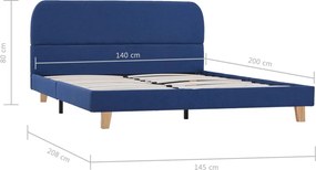 vidaXL Πλαίσιο Κρεβατιού Μπλε 140 x 200 εκ. Υφασμάτινο