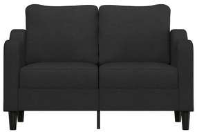 vidaXL Καναπές Διθέσιος Μαύρο 120 εκ. Υφασμάτινος
