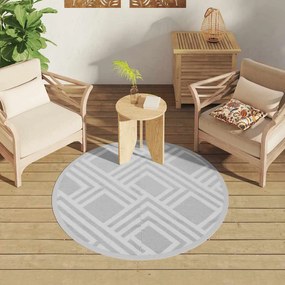 vidaXL Χαλί εξωτερικού χώρου ARAKIL γκρι Ø120 cm PP