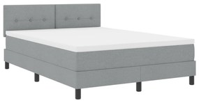 vidaXL Κρεβάτι με Στρώμα Ανοιχτό Γκρι 140x190 εκ. Ύφασμα