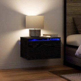vidaXL Τοίχου κομοδίνο με συρτάρι με 2 pcs Μαύρη δρυς 50 x 36 x 30 εκ