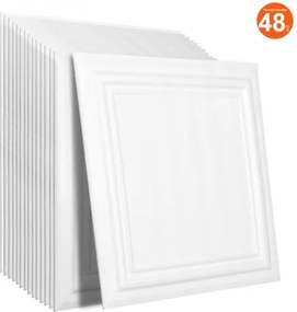 VEVOR Ceiling Tiles 48-Pack 20 x 20 in Polystyrene Easy Installation Glue-up