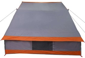vidaXL Σκηνή Camping Γκρι και πορτοκαλί 282 x 225 x 154 εκ Πολυεστέρας