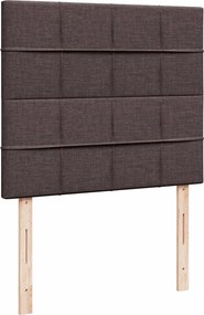vidaXL Κρεβάτι Boxspring με Στρώμα Σκούρο Καφέ 120x190 εκ Υφασμάτινο