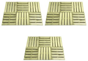 Πλακάκια Deck 18 τεμ. Πράσινα 50 x 50 εκ. Ξύλινα