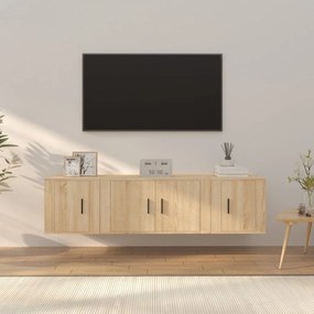vidaXL Σετ Επίπλων Τηλεόρασης 3 Τεμαχίων Sonoma Δρυς Επεξ. Ξύλο
