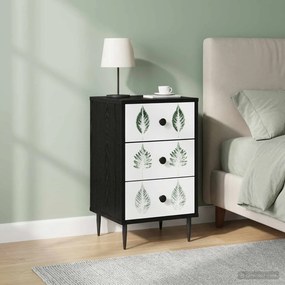 vidaXL Κομοδίνο HANAU 2 τμχ. Μαύρη Δρυς 36 x 33 x 61 εκ.