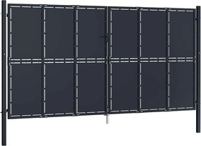 vidaXL Πόρτα Κήπου Ανθρακί 400x175 εκ. από Ατσάλι