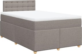vidaXL Κρεβάτι Boxspring με Στρώμα Taupe 120x190 εκ. Υφασμάτινο