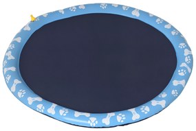 PawHut Πισίνα Σκύλου, Παιχνιδότοπος Νερού, με Εκτοξευτήρα Νερού, στρογγυλό, αντιολισθητικό, μπλε, Ø150 cm