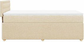 vidaXL Κρεβάτι Boxspring με Στρώμα Κρεμ 80 x 200 εκ. Υφασμάτινο