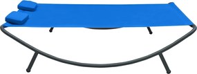 vidaXL Ξαπλώστρα - Κρεβάτι Διπλή Εξωτερικού Χώρου Μπλε Υφασμάτινη