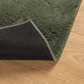vidaXL Rug HUARTE Green 80 x 200 cm 100% Polyester Επίπεδος