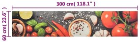 Χαλί Κουζίνας Πλενόμενο Σχέδιο Λαχανικά 60 x 300 εκ. Βελούδινο - Πολύχρωμο
