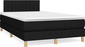 VidaXL Κρεβάτι Boxspring με Στρώμα & LED Μαύρο 120x190 εκ. Υφασμάτινο