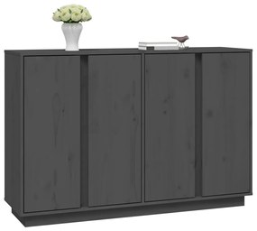vidaXL Συρταριέρα Γκρι 120 x 35 x 80 εκ. από Μασίφ Ξύλο Πεύκου