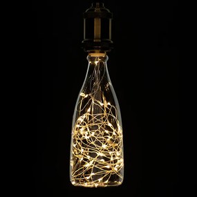 GloboStar® 99221 Λάμπα E27 DBC80 Deco Bottle SMD LED Copper String 3W 240 lm 320° AC 85-265V Edison Retro με Διάφανο Γυαλί Θερμό Λευκό 2700 K