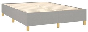 vidaXL Κρεβάτι Boxspring με Στρώμα &amp; LED Αν.Γκρι 140x200εκ. Υφασμάτινο