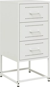 vidaXL Κομοδίνα 2 τεμ. Λευκό 36x39x78 εκ. από Χάλυβα