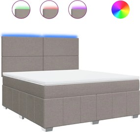 vidaXL Κρεβάτι Boxspring με Στρώμα Taupe 180x200 εκ. Υφασμάτινο