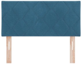 vidaXL LED Κεφαλή Κρεβατιού Σχεδιασμός Διαμαντιών Σκούρο Μπλε 100 εκ. Βελούδο