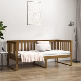 Κρεβάτι Στοιβαζόμενο Μελί 100 x 200 εκ. από Μασίφ Ξύλο Πεύκου - Καφέ