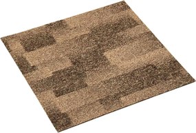 vidaXL Χάλι Δαπέδου 20 τμχ. Καφέ 50 x 50 cm PP Χαμηλός πέλος
