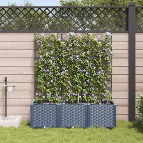 vidaXL Γλάστρες Κήπου 1 τεμ Καφασωτό Γκρι 120 x 40 x 142 cm Πλαστικό