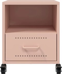 vidaXL Κομοδίνα 2 τεμ. Ροζ 36x39x43,5 εκ. από Χάλυβα
