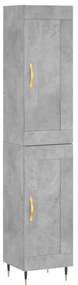 vidaXL Ντουλάπι Γκρι Σκυροδέματος 34,5x34x180 εκ. Επεξεργασμένο Ξύλο