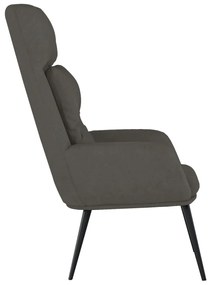 vidaXL Πολυθρόνα Relax Σκούρο Γκρι από Συνθετικό Καστόρι