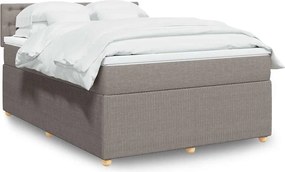 vidaXL Κρεβάτι Boxspring με Στρώμα Taupe 140x200 εκ. Υφασμάτινο