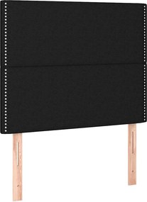 vidaXL Κρεβάτι Boxspring με Στρώμα Μαύρο 90x200 εκ. Υφασμάτινο